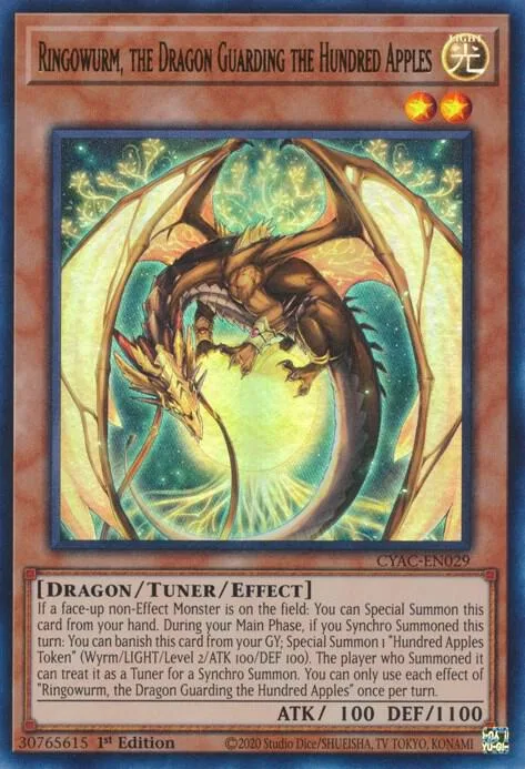 Ringowurm, the Dragon Guarding the Hundred Apples CYAC-EN029 Yu-Gi-Oh card from Cyberstorm Access