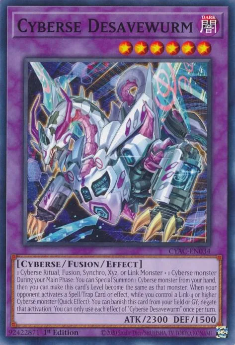 Cyberse Desavewurm CYAC-EN034 Yu-Gi-Oh card from Cyberstorm Access