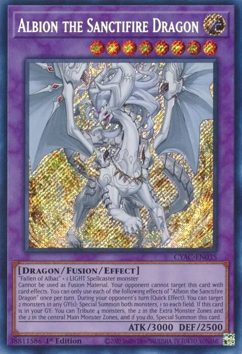 Albion the Sanctifire Dragon CYAC-EN035 Yu-Gi-Oh card from Cyberstorm Access