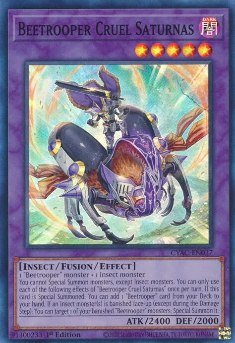 Beetrooper Cruel Saturnas CYAC-EN037 Yu-Gi-Oh card from Cyberstorm Access