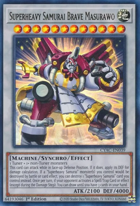 Superheavy Samurai Brave Masurawo CYAC-EN039 Yu-Gi-Oh card from Cyberstorm Access