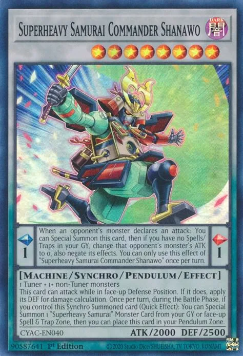 Superheavy Samurai Commander Shanawo CYAC-EN040 Yu-Gi-Oh card from Cyberstorm Access