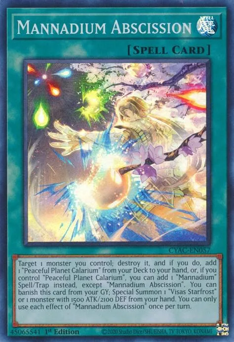 Mannadium Abscission CYAC-EN057 Yu-Gi-Oh card from Cyberstorm Access