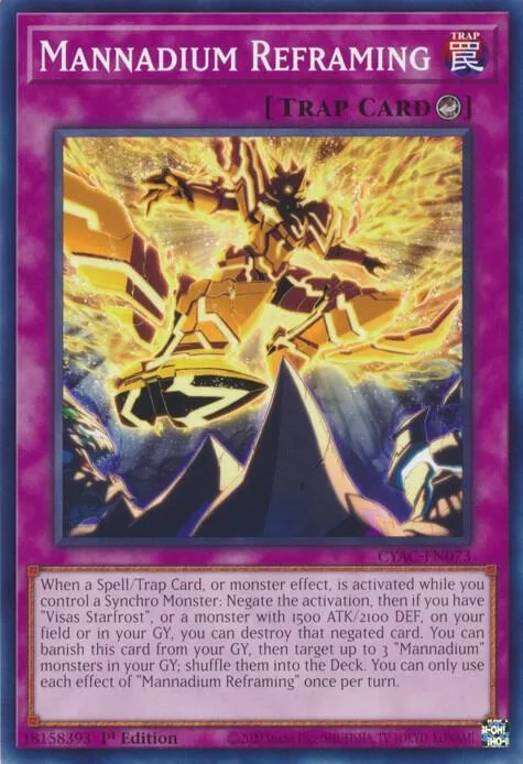 Mannadium Reframing CYAC-EN073 Yu-Gi-Oh card from Cyberstorm Access