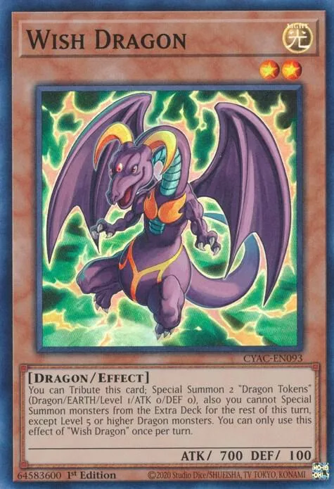 Wish Dragon CYAC-EN093 Yu-Gi-Oh card from Cyberstorm Access