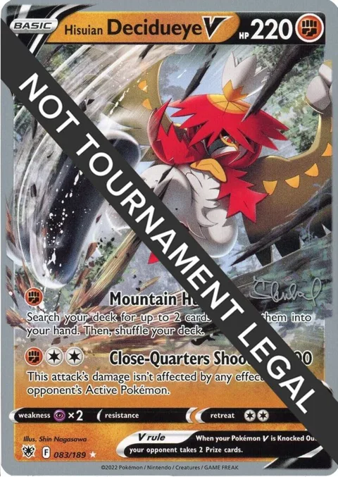 Hisuian Decidueye V - 2022 Ondrej Skubal #083/189 Pokémon card from World Championship Decks