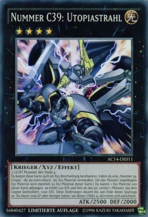 Number C39: Utopia Ray German - "Nummer C39: Utopiastrahl" AC14-DE011 Yu-Gi-Oh card from Advent Calendar 2014 (Adventskalender ZEXAL-Edition)