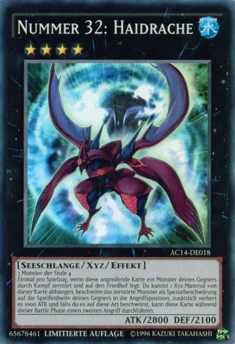 Number 32: Shark Drake German - "Nummer 32: Haidrache" AC14-DE018 Yu-Gi-Oh card from Advent Calendar 2014 (Adventskalender ZEXAL-Edition)