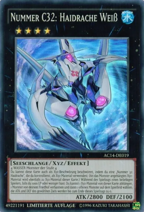 Number C32: Shark Drake Veiss German - "Nummer C32: Haidrache Weiß" AC14-DE019 Yu-Gi-Oh card from Advent Calendar 2014 (Adventskalender ZEXAL-Edition)