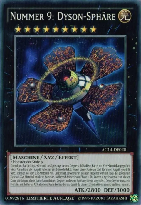Number 9: Dyson Sphere German - "Nummer 9: Dyson-Sphäre" AC14-DE020 Yu-Gi-Oh card from Advent Calendar 2014 (Adventskalender ZEXAL-Edition)