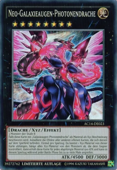 Neo Galaxy-Eyes Photon Dragon German - "Neo-Galaxieaugen-Photonendrache" AC14-DE023 Yu-Gi-Oh card from Advent Calendar 2014 (Adventskalender ZEXAL-Edition)