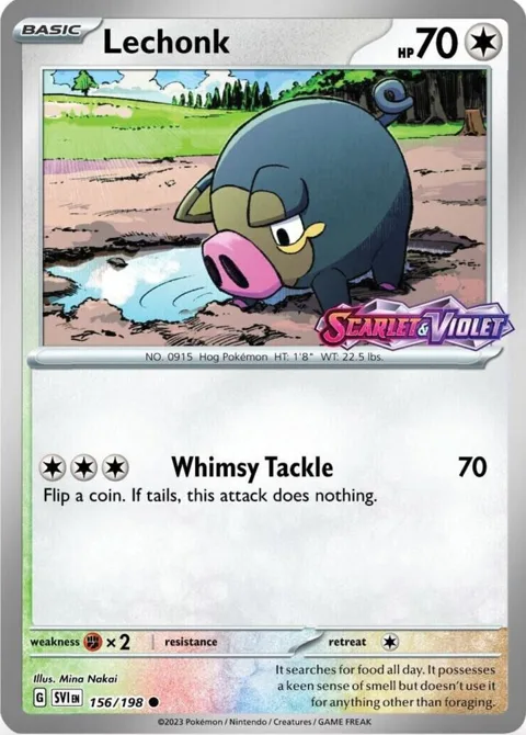 Lechonk - 156/198 Best Buy Exclusive #156/198 Reverse Holofoil Pokémon card from Miscellaneous Cards & Products