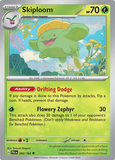 Skiploom #002/193 Pokémon card from Paldea Evolved