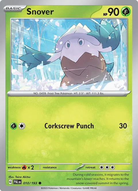 Snover #010/193 Pokémon card from Paldea Evolved