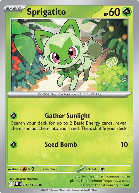 Sprigatito #012/193 Pokémon card from Paldea Evolved