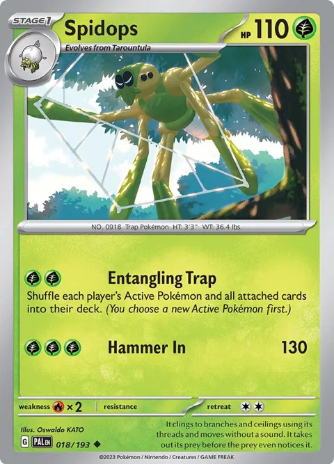 Spidops #018/193 Pokémon card from Paldea Evolved