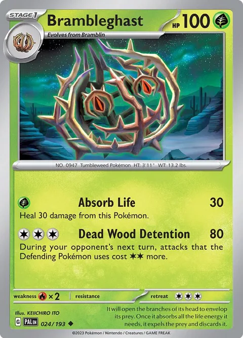 Brambleghast #024/193 Reverse Holofoil Pokémon card from Paldea Evolved