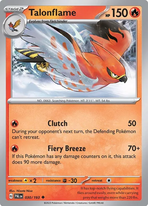 Talonflame #030/193 Pokémon card from Paldea Evolved