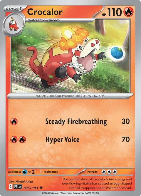 Crocalor #036/193 Pokémon card from Paldea Evolved