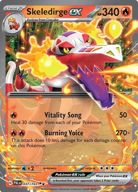 Skeledirge ex #037/193 Holofoil Pokémon card from Paldea Evolved
