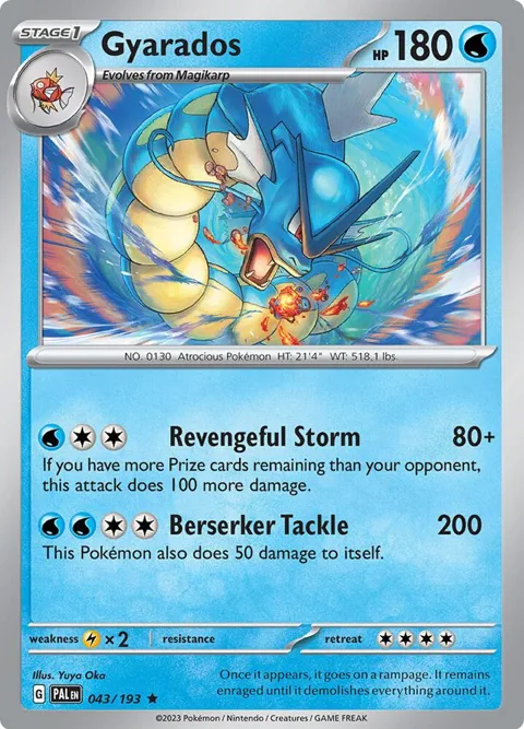 Gyarados #043/193 Holofoil Pokémon card from Paldea Evolved