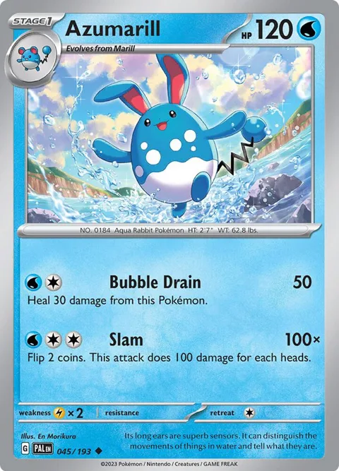 Azumarill #045/193 Pokémon card from Paldea Evolved
