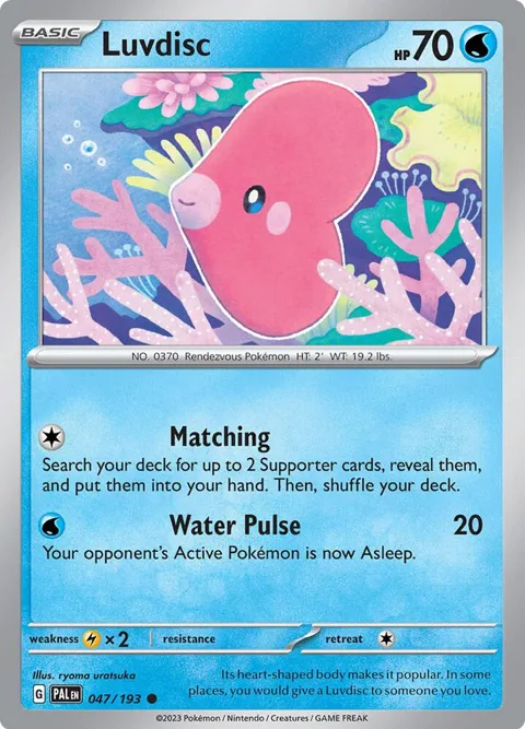 Luvdisc #047/193 Pokémon card from Paldea Evolved
