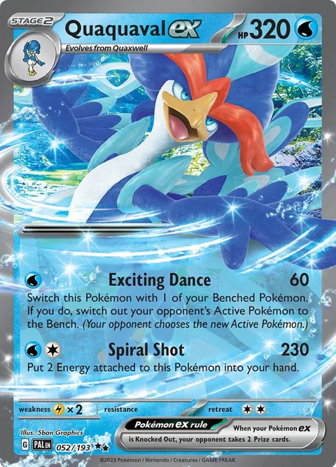 Quaquaval ex #052/193 Holofoil Pokémon card from Paldea Evolved
