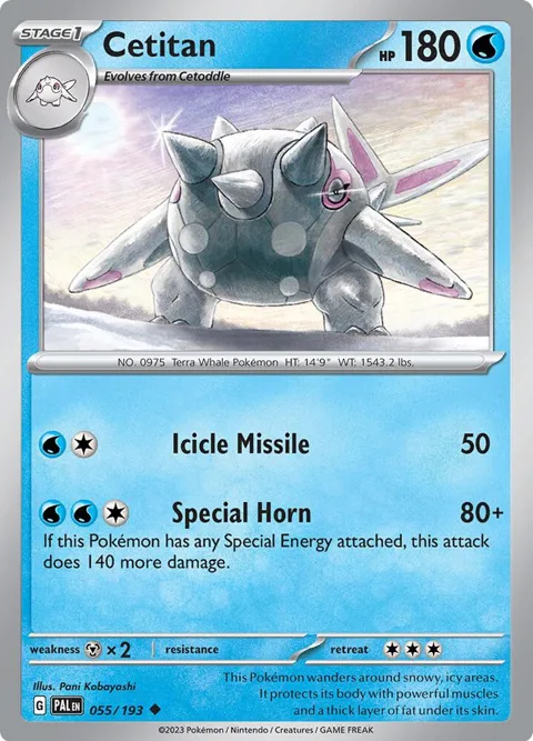 Cetitan #055/193 Reverse Holofoil Pokémon card from Paldea Evolved