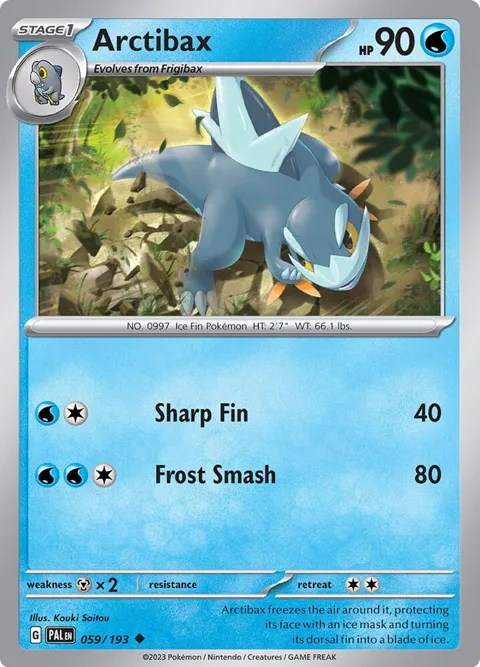 Arctibax #059/193 Pokémon card from Paldea Evolved