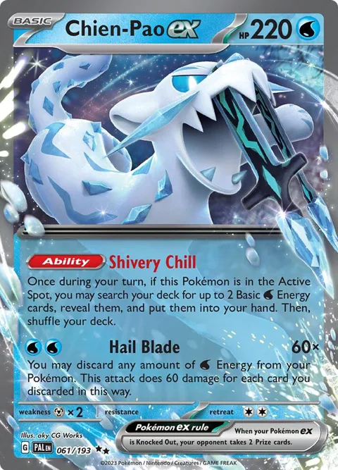 Chien-Pao ex #061/193 Holofoil Pokémon card from Paldea Evolved