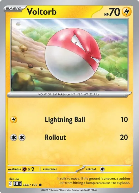 Voltorb #066/193 Pokémon card from Paldea Evolved