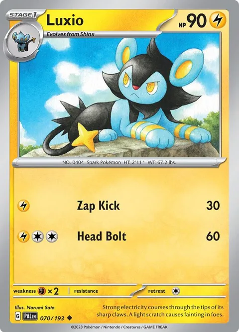 Luxio #070/193 Reverse Holofoil Pokémon card from Paldea Evolved