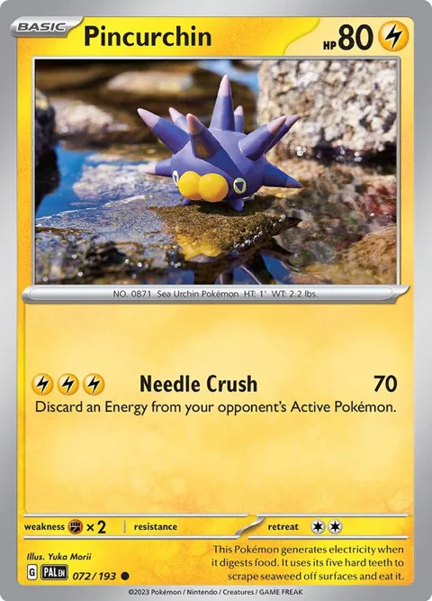 Pincurchin #072/193 Pokémon card from Paldea Evolved