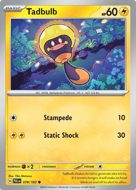 Tadbulb #078/193 Pokémon card from Paldea Evolved