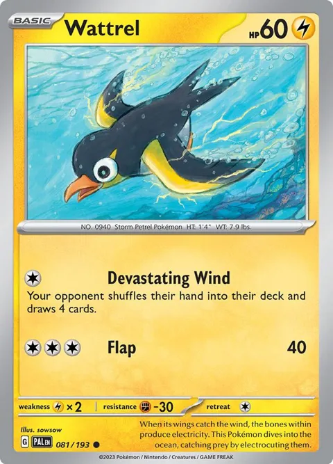 Wattrel #081/193 Pokémon card from Paldea Evolved