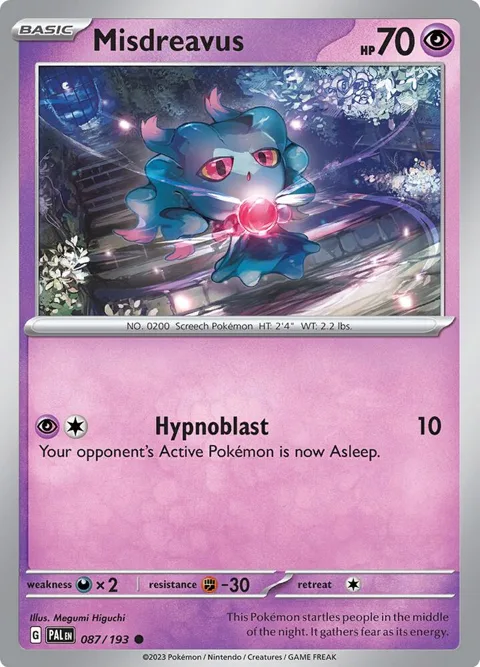 Misdreavus #087/193 Reverse Holofoil Pokémon card from Paldea Evolved