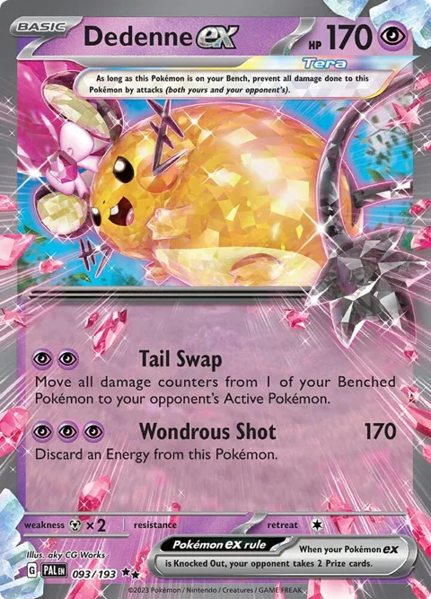 Dedenne ex #093/193 Holofoil Pokémon card from Paldea Evolved