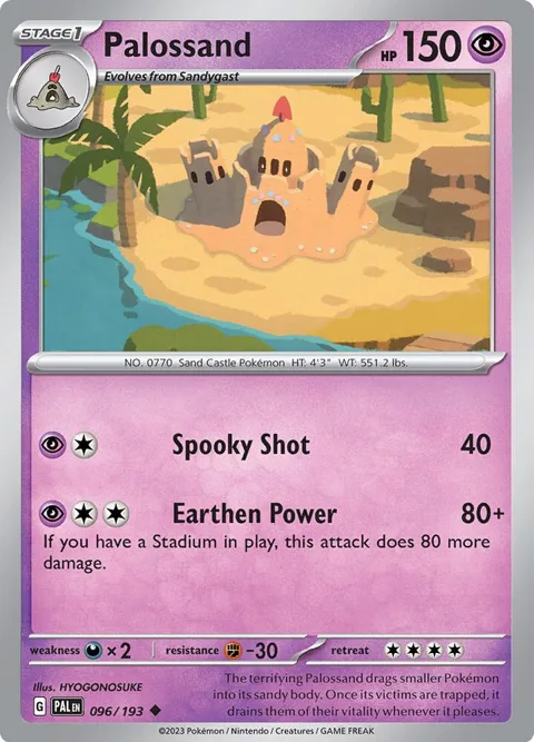 Palossand #096/193 Reverse Holofoil Pokémon card from Paldea Evolved
