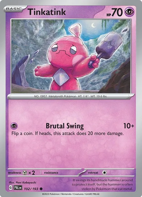 Tinkatink #102/193 Pokémon card from Paldea Evolved