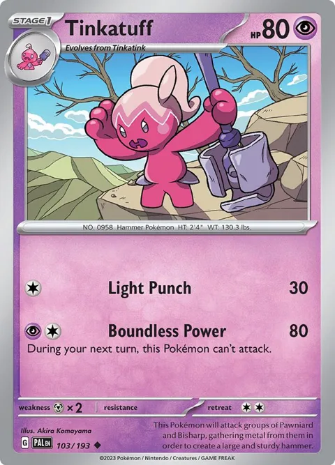 Tinkatuff #103/193 Pokémon card from Paldea Evolved