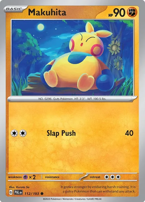 Makuhita #112/193 Reverse Holofoil Pokémon card from Paldea Evolved