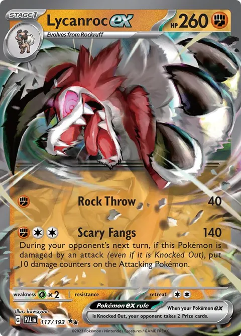 Lycanroc ex #117/193 Holofoil Pokémon card from Paldea Evolved