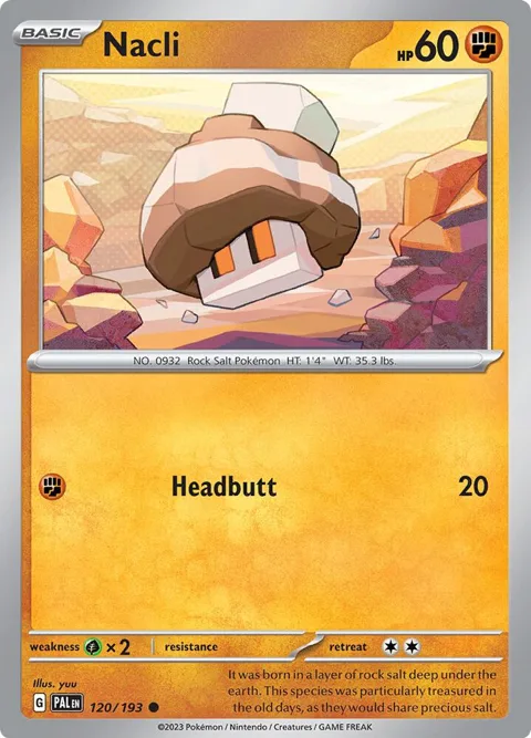 Nacli #120/193 Reverse Holofoil Pokémon card from Paldea Evolved
