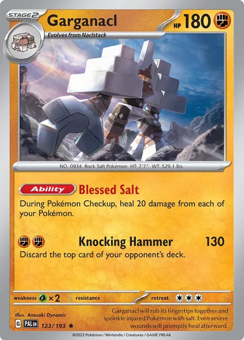 Garganacl #123/193 Holofoil Pokémon card from Paldea Evolved