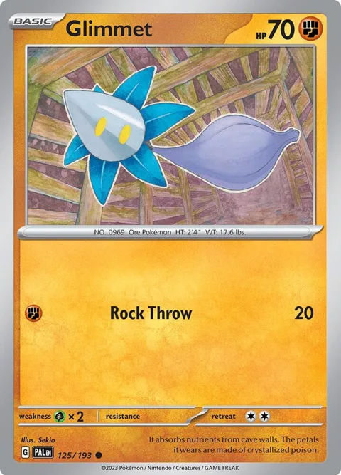 Glimmet #125/193 Reverse Holofoil Pokémon card from Paldea Evolved