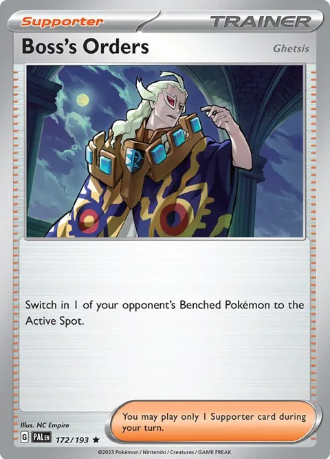 Boss's Orders #172/193 Reverse Holofoil Pokémon card from Paldea Evolved