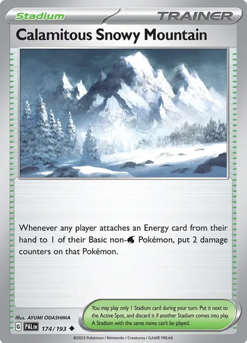 Calamitous Snowy Mountain #174/193 Pokémon card from Paldea Evolved