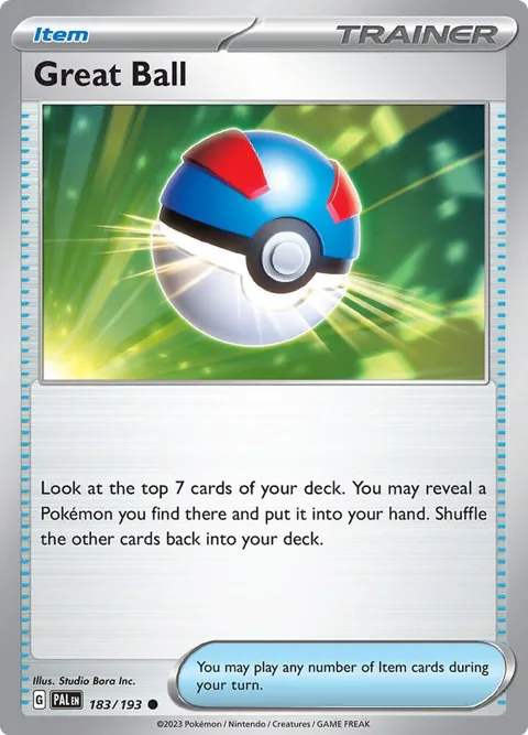 Great Ball #183/193 Pokémon card from Paldea Evolved