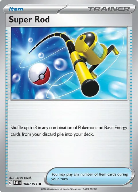 Super Rod #188/193 Reverse Holofoil Pokémon card from Paldea Evolved